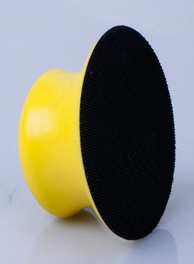 ISC Combo of Round Shape Hand Sanding Block, Nylon Foam Hook and Loop Sand Pad for Abrasive Orbital Sander Disc ( 3"Inch , Yellow ) - Image 2